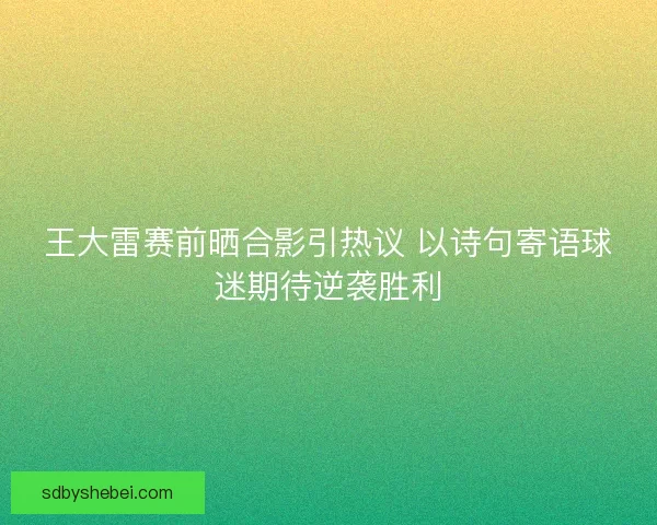 王大雷赛前晒合影引热议 以诗句寄语球迷期待逆袭胜利
